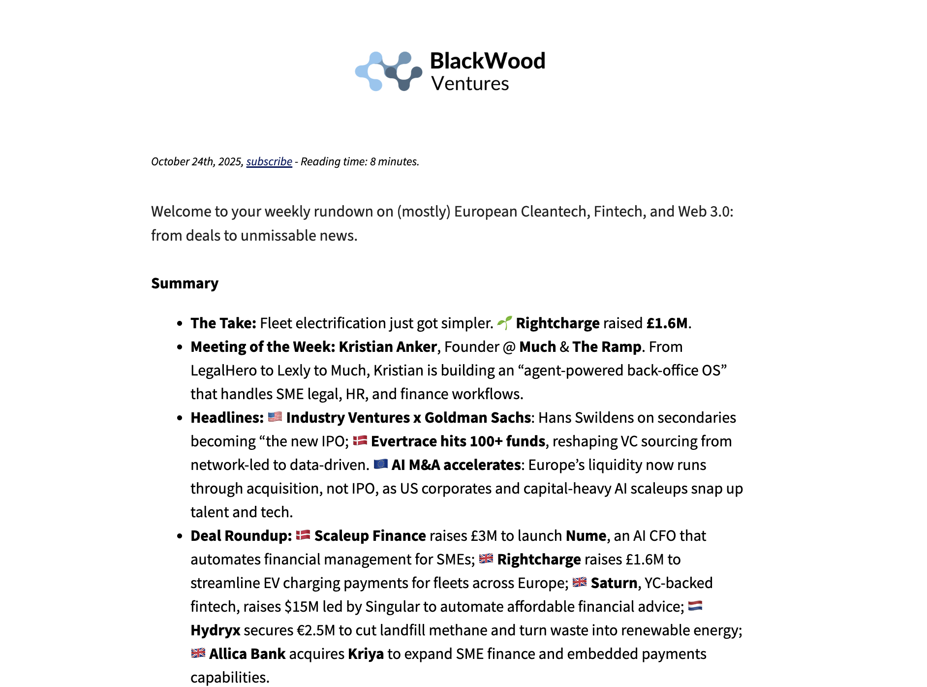 Week 43 - Industry Briefing